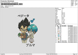 Vegeta Chibi Embroidery File 6 sizes