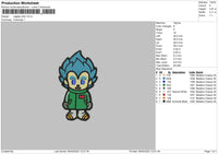 Vegeta Chibi Embroidery File 4 size