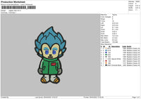 Vegeta Chibi Embroidery File 4 size