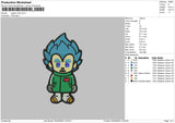 Vegeta Chibi Embroidery File 4 size