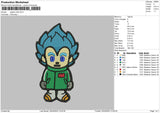 Vegeta Chibi Embroidery File 4 size