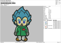 Vegeta Chibi Embroidery File 4 size