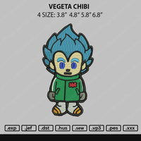 Vegeta Chibi Embroidery File 4 size