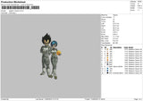 Vegeta N Bulma Embroidery File 4 size