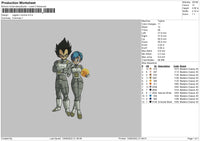 Vegeta N Bulma Embroidery File 4 size