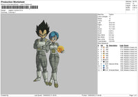 Vegeta N Bulma Embroidery File 4 size