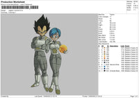 Vegeta N Bulma Embroidery File 4 size