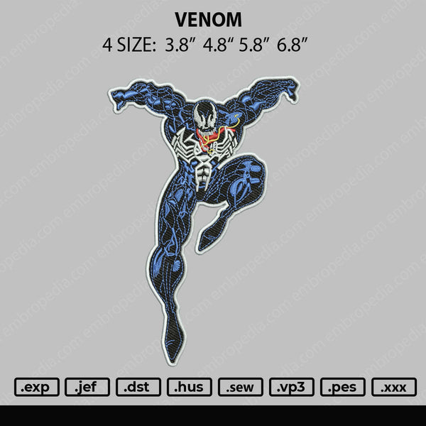 Venom Embroidery File 4 size