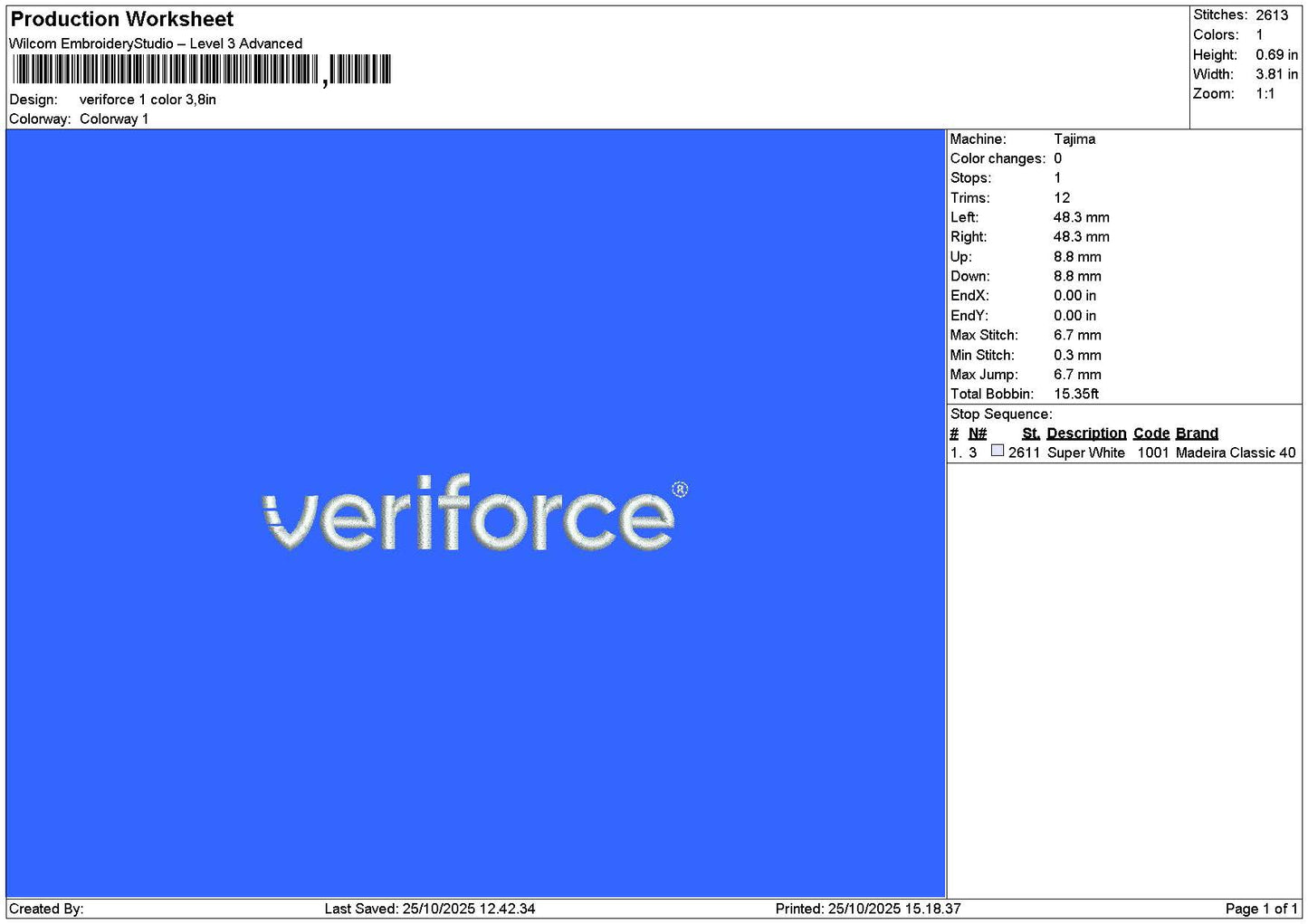 Veriforcetext Embroidery 2 Files