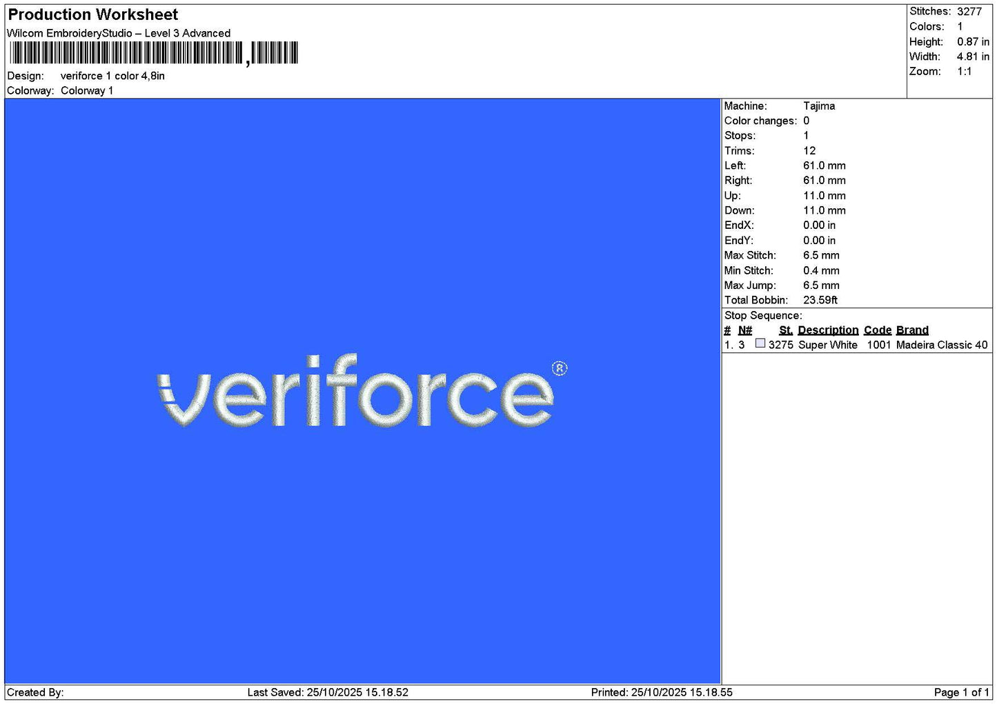 Veriforcetext Embroidery 2 Files