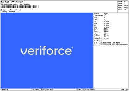 Veriforcetext Embroidery 2 Files