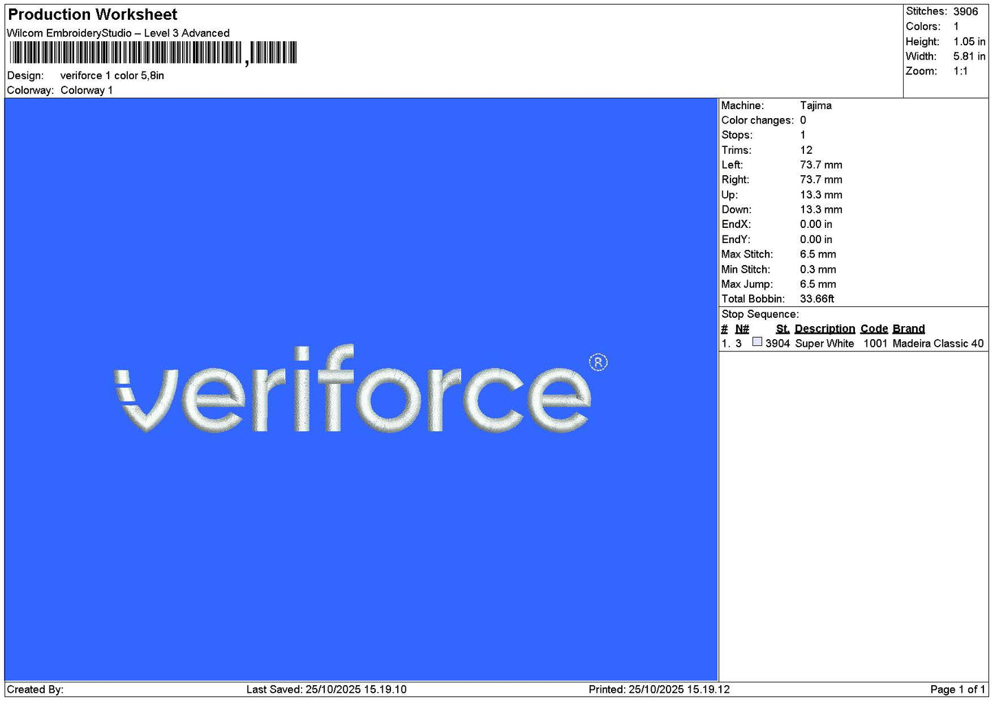 Veriforcetext Embroidery 2 Files