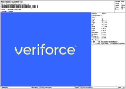 Veriforcetext Embroidery 2 Files