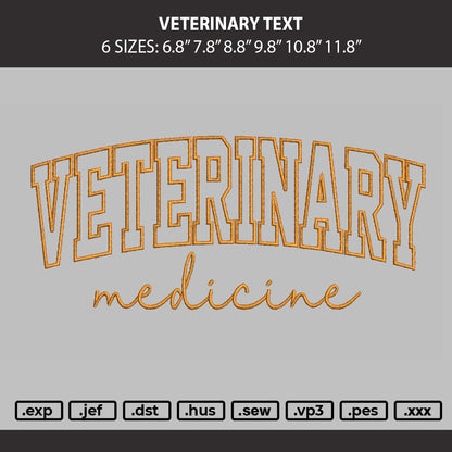 Veterinary App Embroidery Machine Design File 6 sizes