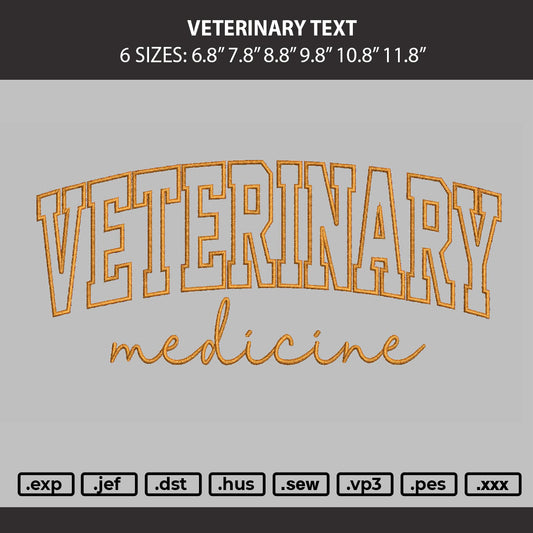 Veterinary App Embroidery Machine Design File 6 sizes