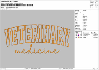 Veterinary App Embroidery Machine Design File 6 sizes