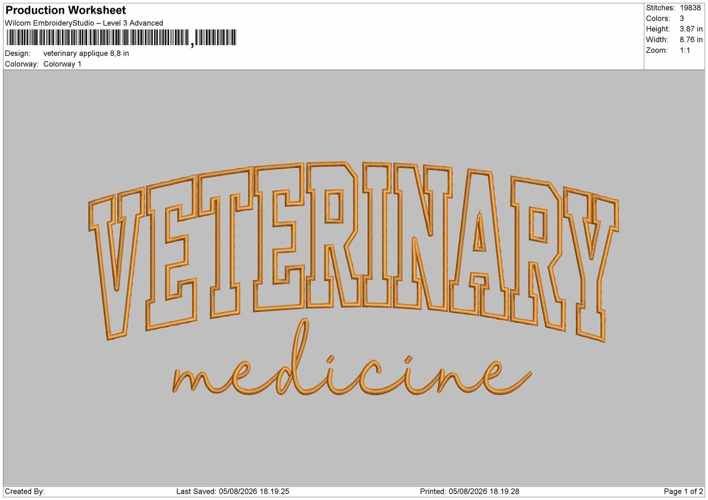 Veterinary App Embroidery Machine Design File 6 sizes