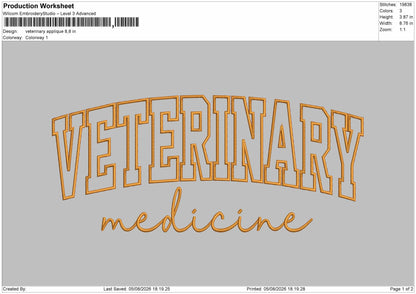 Veterinary App Embroidery Machine Design File 6 sizes
