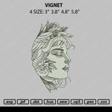 Vignet Embroidery File 4 size