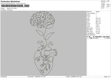 Heart Outline V2 Embroidery File 6 sizes