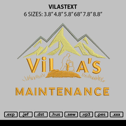 Vilastext Embroidery File 6 sizes