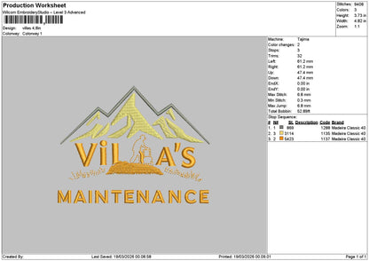 Vilastext Embroidery File 6 sizes