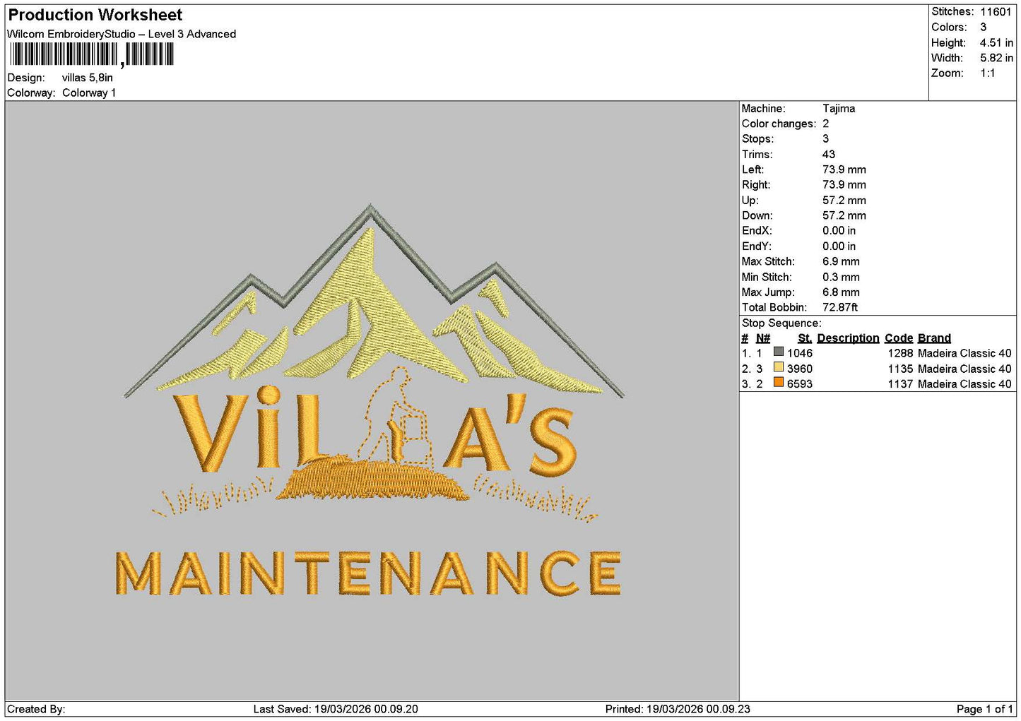 Vilastext Embroidery File 6 sizes