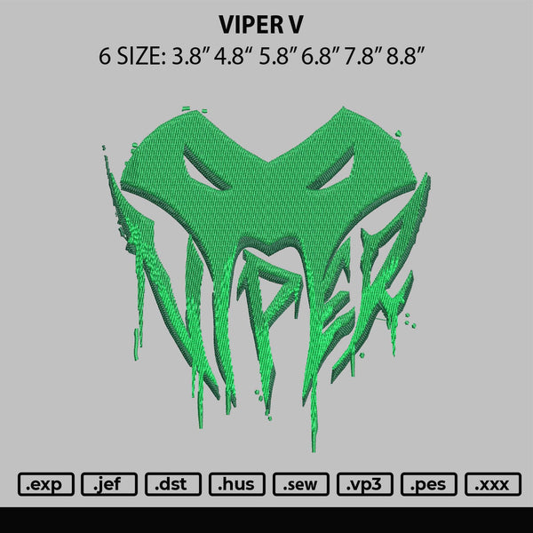 Viper V Embroidery File 6 sizes