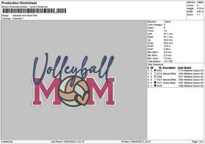 Volleytext 1204 Embroidery File 6 sizes