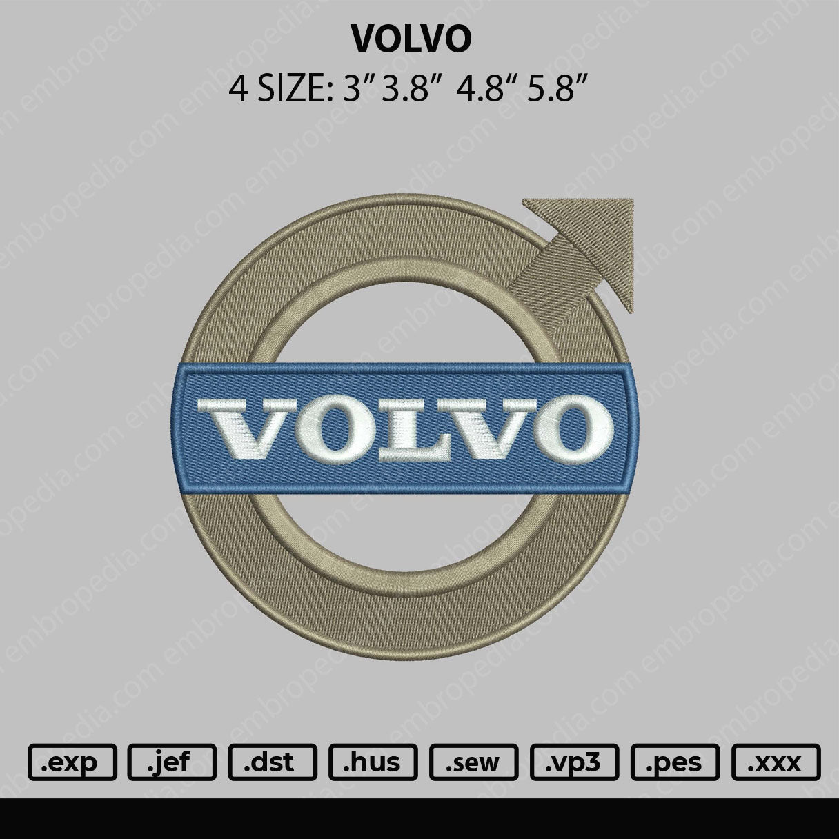 Volvo Embroidery File 4 size