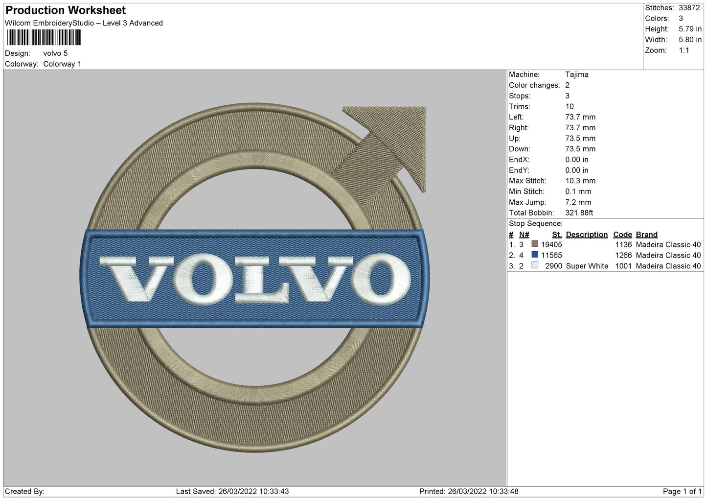 Volvo Embroidery File 4 size