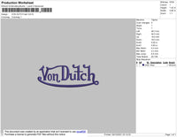 Von Dutch Embroidery File 4 size