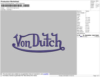 Von Dutch Embroidery File 4 size