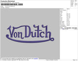 Von Dutch Embroidery File 4 size