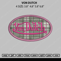 Von Dutch Embroidery File 4 size