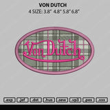 Von Dutch Embroidery File 4 size