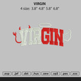 Virgin Text Embroidery File 4 size