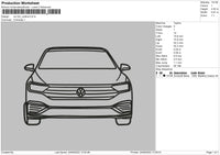 VW Gli Outline V2 Embroidery File 5 sizes