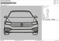 VW Gli Outline V2 Embroidery File 5 sizes