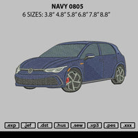 Navy Car 0805 Embroidery File 6 sizes