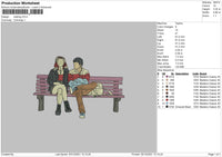Waiting Embroidery File 4 size