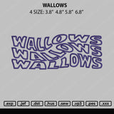 Wallows Embroidery File 4 size