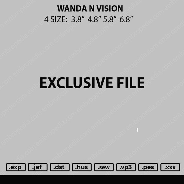 Wanda N Vision Embroidery File 4 size