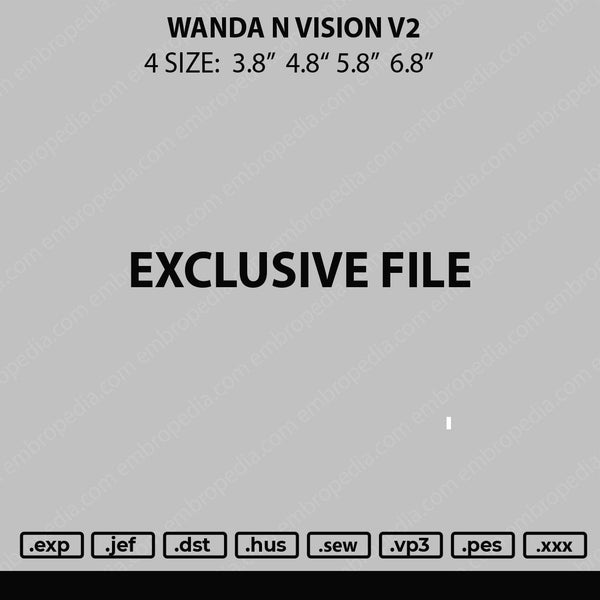 Wanda N Vision V2 Embroidery File 4 size