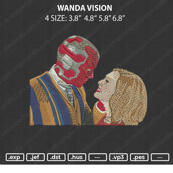 Wanda Vision Embroidery File 4 size