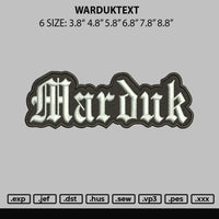 Warduktext Embroidery File 6 sizes