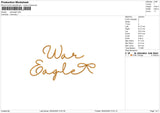 wareagle Embroidery File 6 sizes