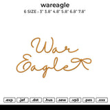 wareagle Embroidery File 6 sizes
