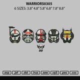 Warriors0305 Embroidery File 6 sizes