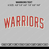 Warriors, 11, & text Embroidery 3 File